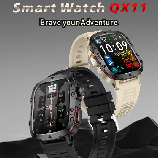 QX11 Smart Watch 1.96inch Large Screen HD Bluetooth Call SOS Voice Assistant Men Women Smartwatch Sports Fitness Tracker