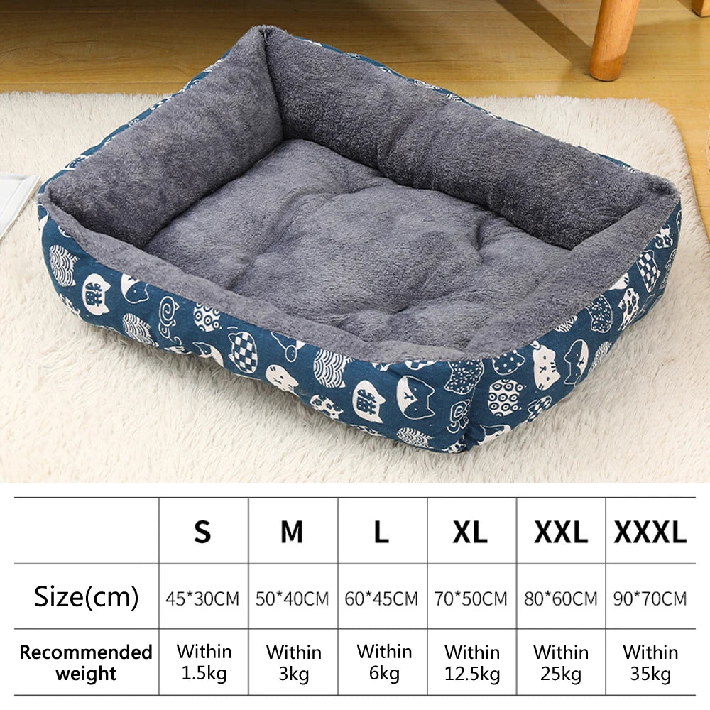 Large Dog Bed Warm Bed for Cats Sofa Dog House Thicken Cat Mat Breathable Basket for Dog Supplies