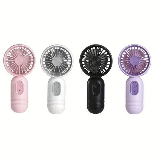 Mini portable fan, handheld small fan, USB charging, 3-speed handheld fan suitable for office, outdoor travel, and camping